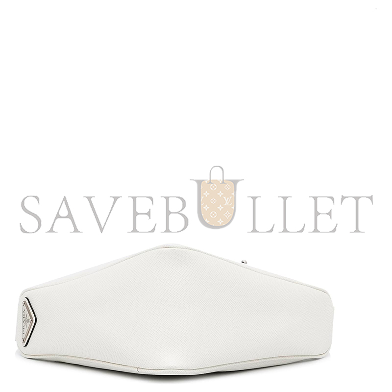 PRADA WHITE SAFFIANO CUIR TRIANGLE CROSSBODY BAG 2VH155 (28*18*11cm) 